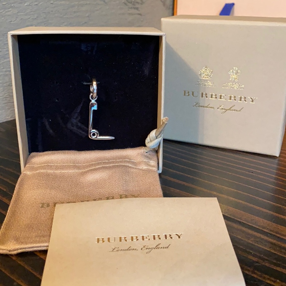Burberry Palladio Letter L Kilt Pin Charm